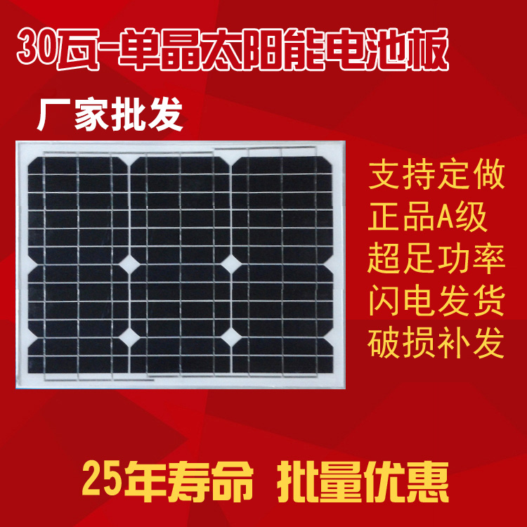 30W-单晶太阳能电池板