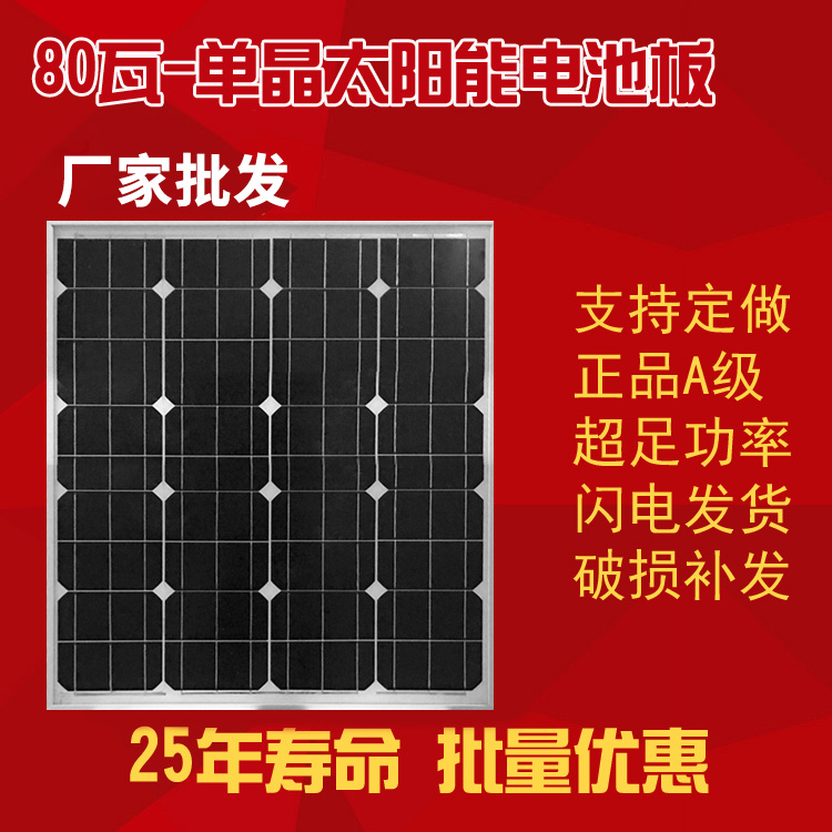 80W-单晶太阳能电池板